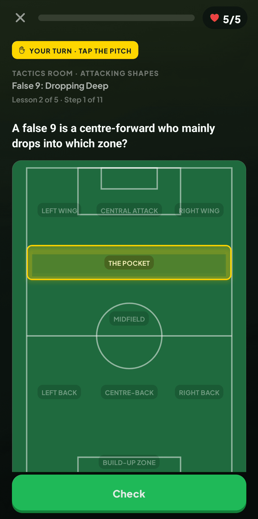 Academy · Tap the pitch — FansBall Knowledge screenshot